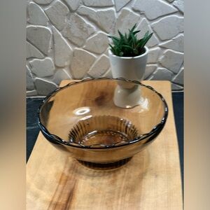 BRODY | Vintage Smoky Glass Pedestal Bowl